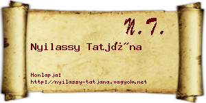 Nyilassy Tatjána névjegykártya